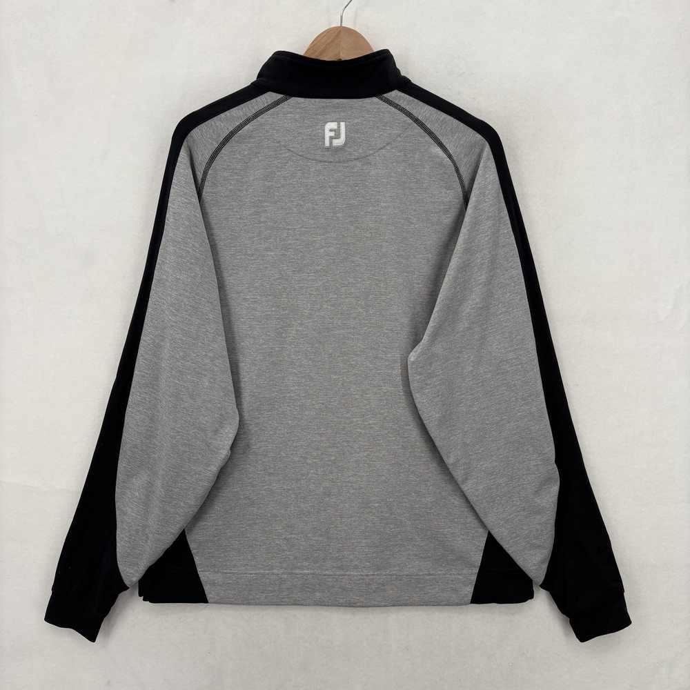 FootJoy Pullover Mens Medium Gray Black Quarter Zip Golf Mock Neck Briar Ridge - Picture 10 of 11
